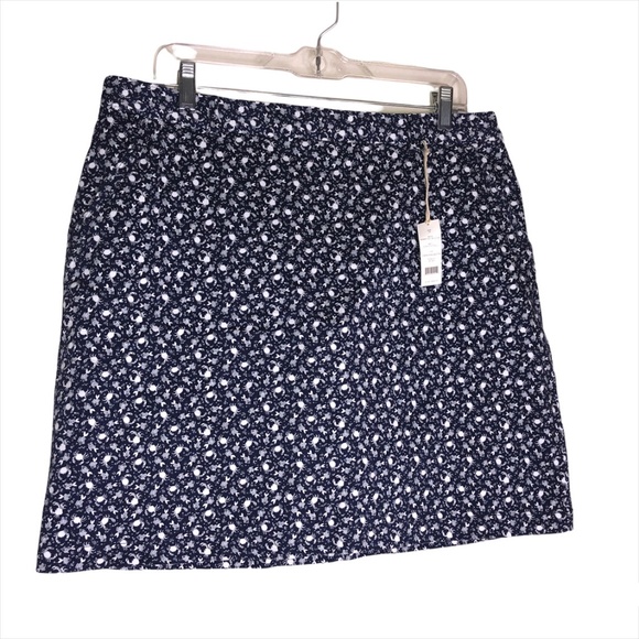 Women's DOCKERS Stretch Twill Navy Blue Lobster Print Short Skorts Size 14 - Picture 1 of 10